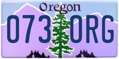 OR license plate 073ORG