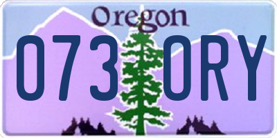 OR license plate 073ORY