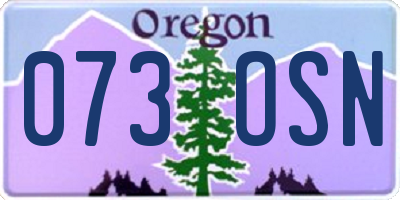 OR license plate 073OSN
