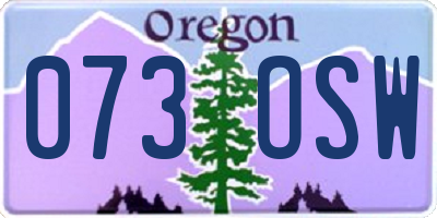 OR license plate 073OSW