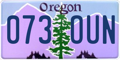 OR license plate 073OUN