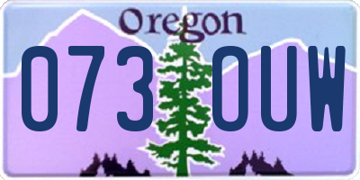 OR license plate 073OUW