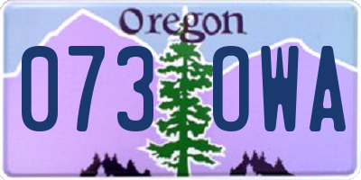 OR license plate 073OWA