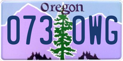 OR license plate 073OWG