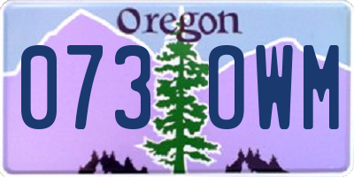 OR license plate 073OWM