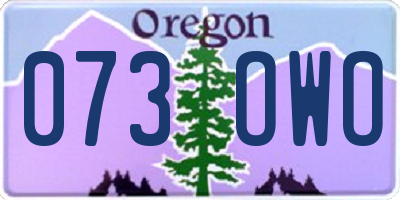 OR license plate 073OWO