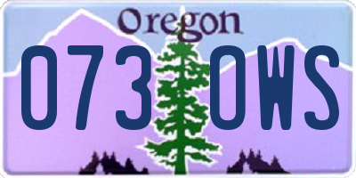 OR license plate 073OWS