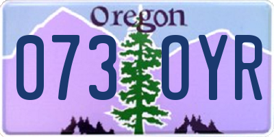 OR license plate 073OYR