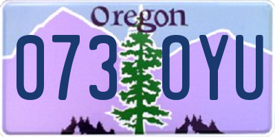 OR license plate 073OYU