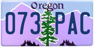 OR license plate 073PAC