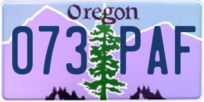 OR license plate 073PAF
