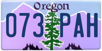 OR license plate 073PAH