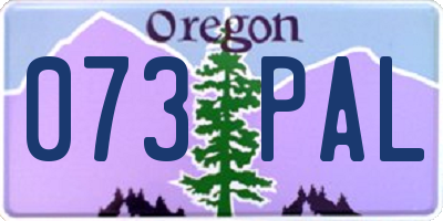 OR license plate 073PAL