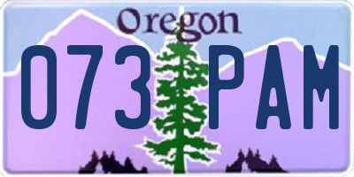 OR license plate 073PAM
