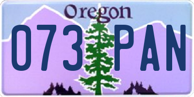 OR license plate 073PAN