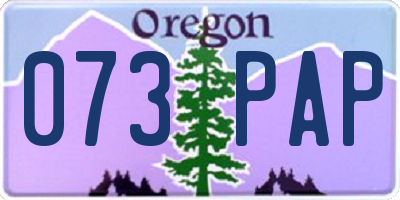 OR license plate 073PAP