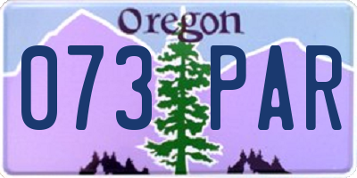 OR license plate 073PAR