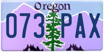 OR license plate 073PAX