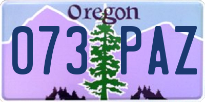 OR license plate 073PAZ