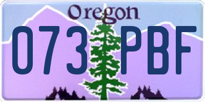OR license plate 073PBF