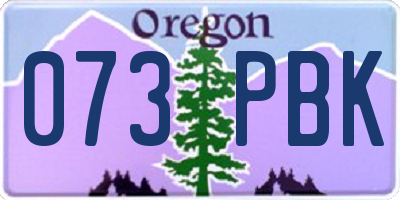 OR license plate 073PBK