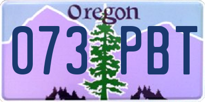 OR license plate 073PBT