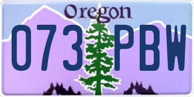OR license plate 073PBW
