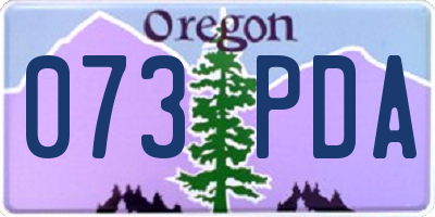 OR license plate 073PDA