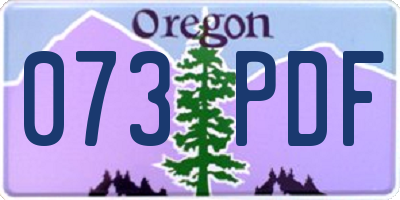 OR license plate 073PDF