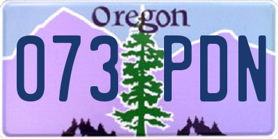 OR license plate 073PDN