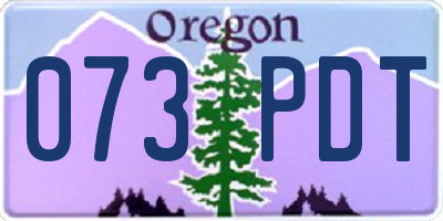OR license plate 073PDT