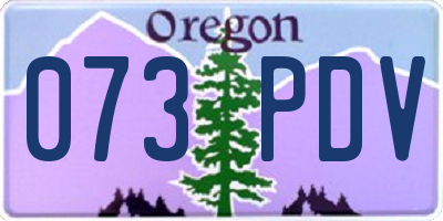 OR license plate 073PDV