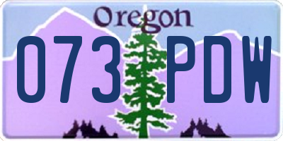 OR license plate 073PDW