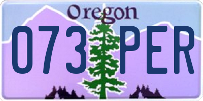 OR license plate 073PER