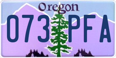 OR license plate 073PFA