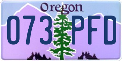 OR license plate 073PFD
