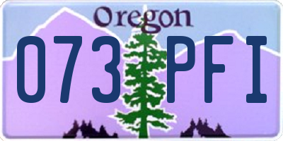 OR license plate 073PFI