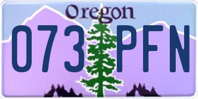 OR license plate 073PFN