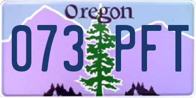 OR license plate 073PFT