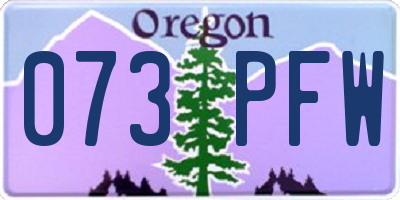 OR license plate 073PFW