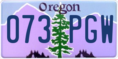 OR license plate 073PGW