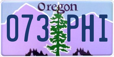 OR license plate 073PHI