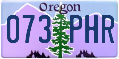 OR license plate 073PHR