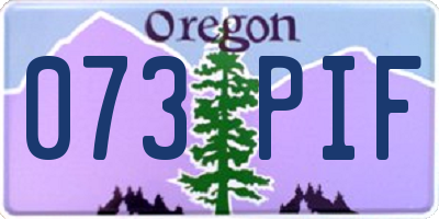OR license plate 073PIF
