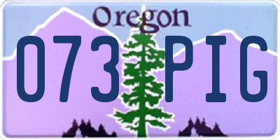 OR license plate 073PIG
