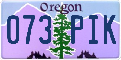 OR license plate 073PIK