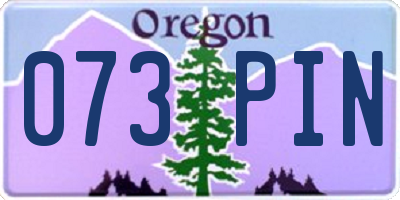 OR license plate 073PIN
