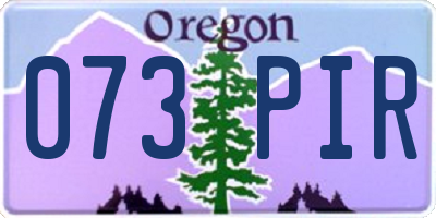 OR license plate 073PIR