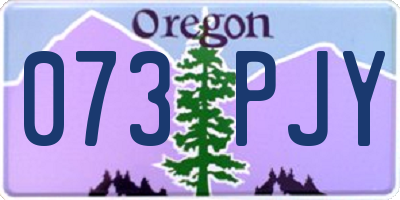 OR license plate 073PJY