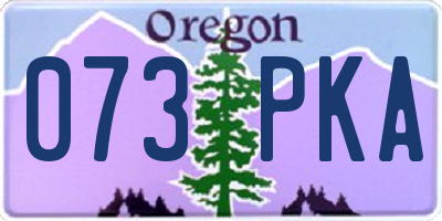 OR license plate 073PKA